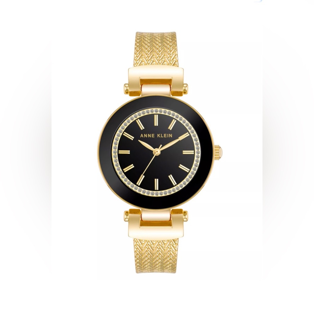 ANNE KLEIN Gold-tone Stainless Steel Mesh Bracelet Watch